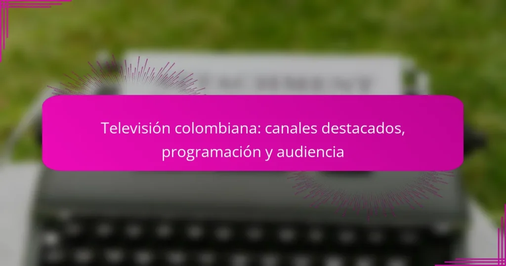Televisión colombiana: canales destacados, programación y audiencia